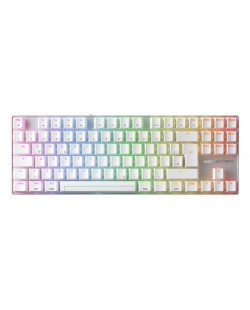 CHERRY MX 8.2 Pro TMR Wireless clavier Gaming USB + RF Wireless + Bluetooth QWERTZ Allemand Argent, Blanc