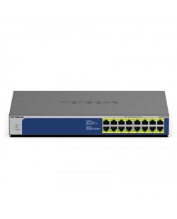 NETGEAR GS516PP Non-géré Gigabit Ethernet (10/100/1000) Connexion Ethernet, supportant l'alimentation via ce port (PoE) Bleu,