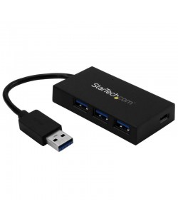 StarTech.com Hub USB 3.0 à 4 ports - 5Gbps - USB-A vers 3x USB-A 1x USB-C - Adaptateur d'alimentation inclus