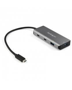 StarTech.com Hub USB-C 4 Ports - 2x USB-A et 2x USB-C - Hub SuperSpeed 10Gbps USB Type-C 3.2 Gen 2 - Alimentation Bus USB - Adap
