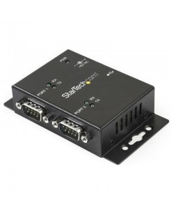 StarTech.com Hub adaptateur industriel USB vers série 2 ports à fixation murale avec clips de rail DIN