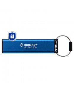 Kingston Technology IronKey Keypad 200 de 512 Go, FIPS 140-3 niveau 3, chiffrement AES-256