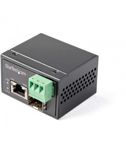 StarTech.com Convertisseur Fibre RJ45 PoE+ Industriel 30W - SFP vers RJ45 - Gigabit Fibre Optique Mono Mode/Multi Mode vers Cuiv