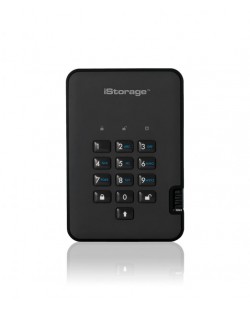 iStorage diskAshur2 256-bit 128GB USB 3.2 secure encrypted solid-state drive - Black IS-DA2-256-SSD-128-B