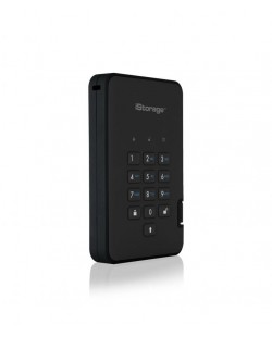 iStorage diskAshur2 256-bit 256GB USB 3.2 secure encrypted solid-state drive - Black IS-DA2-256-SSD-256-B