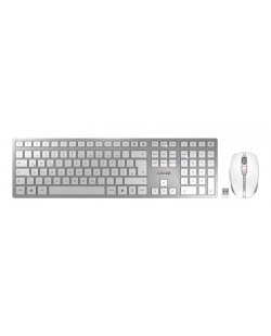 CHERRY DW 9100 SLIM clavier Souris incluse Universel RF sans fil + Bluetooth QWERTZ Allemand Argent