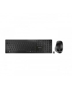 CHERRY DW 9500 SLIM clavier Souris incluse Universel RF sans fil + Bluetooth QWERTY Nordique Noir, Gris