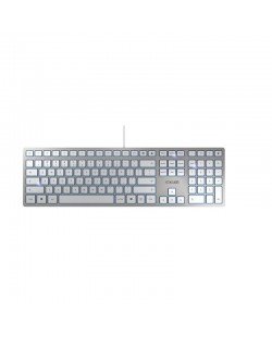 CHERRY KC 6000 Slim clavier Universel USB Anglais américain Argent, Blanc