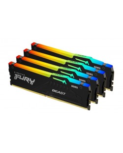 Kingston Technology FURY Beast 64 Go 6000 MT/s DDR5 CL40 DIMM (Kits de 4) RGB XMP