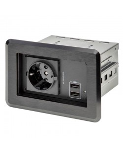 StarTech.com Boîtier prise électrique pour table de conférence - 1 x CA et 2 x USB-A
