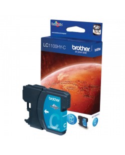 Brother Cartouche d'encre LC1100HYC originale à haut rendement – Cyan