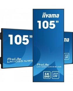 iiyama LH10551UWS-B1AG Écran d'affichage dynamique Écran plat de signalisation numérique 2,66 m (104.7") LED 500 cd/m² Ultra