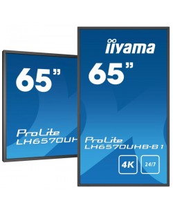 iiyama LH6570UHB-B1 Écran d'affichage dynamique Écran plat de signalisation numérique 163,8 cm (64.5") VA 700 cd/m² 4K Ultra
