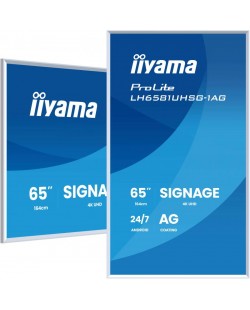 iiyama LH6581UHSG-1AG Écran d'affichage dynamique Écran plat de signalisation numérique 163,8 cm (64.5") Wifi 500 cd/m² 4K U
