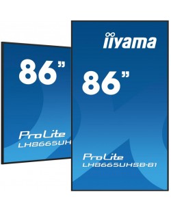 iiyama LH8665UHSB-B1 Écran d'affichage dynamique En forme de kiosk 2,18 m (86") LED Wifi 800 cd/m² 4K Ultra HD Noir Intégré
