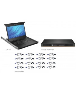 Vertiv Avocent 16 Ordinateur(s) - 47 cm (18,5") LED - UXGA - 1600 x 1200 - 16:9Port PS / 2USBVGA - Clavier - Pavé tactile - 120