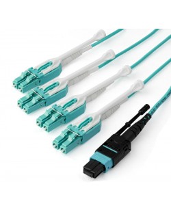 StarTech.com MPO8LCPL3M câble InfiniBand et à fibres optiques 3 m MPO/MTP 8x LC Couleur aqua