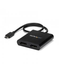 StarTech.com Adaptateur USB-C vers Double DisplayPort 1.2, Hub USB-C Multi-Moniteur MST, Double écran 4K 30Hz/1080p 60Hz DP Ext