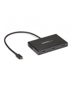 StarTech.com Adaptateur Multi-Écrans USB-C à 3 Ports, Hub USB Type-C vers 3x HDMI MST, Triple Prolongateur/Répartiteur d'Écr