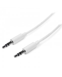 StarTech.com Câble Audio Stéréo Mini-Jack 3.5mm Slim de 3 m - Mâle/Mâle - Blanc