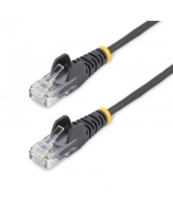 StarTech.com Câble Ethernet CAT6 Noir Fin de 10m, Sans Accroc, 100W PoE, UTP, LSZH, Fil de Cuivre Pur 28AWG, Cordon Patch Rése
