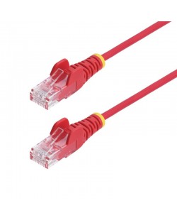 StarTech.com Câble Ethernet CAT6 Rouge Fin de 2,5m, Sans Accroc, 100W PoE, UTP, LSZH, Fil de Cuivre Pur 28AWG, Cordon Patch Ré