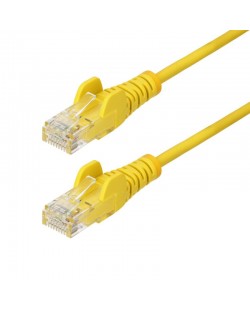 StarTech.com Câble Ethernet CAT6 Jaune Fin de 50cm, Sans Accroc, 100W PoE, UTP, LSZH, Fil de Cuivre Pur 28AWG, Cordon Patch Ré