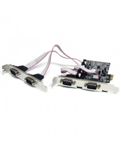 StarTech.com Carte PCI Express avec 4 Ports DB-9 RS232 - Adaptateur PCIe Série - UART 16550