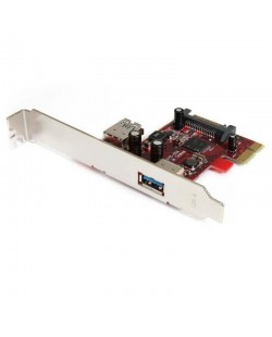 StarTech.com Carte Contrôleur PCI Express vers 2 Ports USB 3.0 avec Support UASP - Carte PCIe - 1 Interne 1 Externe