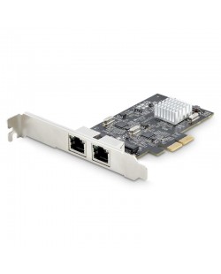 StarTech.com Carte Réseau PCIe à 2 Ports 2,5 Gbps NBASE-T, Intel I225-V - Carte Réseau pour PC - Carte Réseau Ethernet Multi