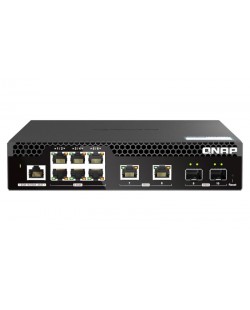 QNAP QSW-M2106R-2S2T commutateur réseau Géré L2 10G Ethernet (100/1000/10000) 1U Noir