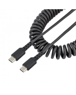 StarTech.com Câble de Charge Rapide USB-C de 1m, Robuste, Spiralé, Charge et Synchronisation, 3A, USB 2.0, Gaine TPE et Fibre