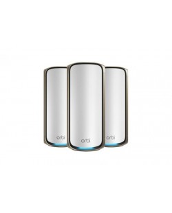 NETGEAR Orbi 970 Series Quad-Band WiFi 7, 3-Pack Quad-band (2.4 GHz / 5 GHz-1 / 5 GHz-2 / 6 GHz) Wi-Fi 6 (802.11ax) Gris Interne