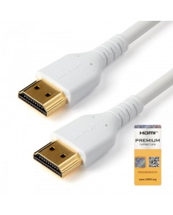 StarTech.com Câble HDMI Fin de 2m, Câble HDMI 2.0 Flexible Certifié Premium avec Ethernet, UHD 4K 60Hz HDR10, Conception Dura