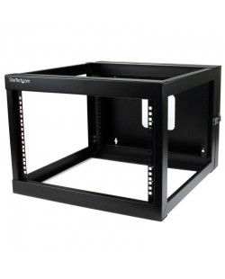 StarTech.com Rack Réseau Mural à Charnières 4 Montants 6U, Rack 19" à Cadre Ouvert avec Profondeur de Montage de 50,2cm, Rac
