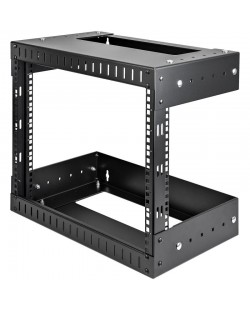 StarTech.com Rack Réseau Mural 8U à 2 Montants, Rack Serveur 19" à Cadre Ouvert avec Profondeur Ajustable, Rack de Données M
