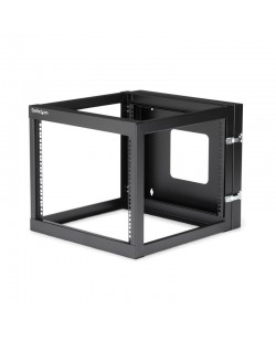 StarTech.com Rack Réseau Mural à Charnières 4 Montants 8U, Rack 19" à Cadre Ouvert avec Profondeur de Montage de 50,2cm, Rac
