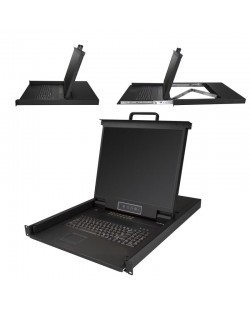 StarTech.com Console KVM à Montage Rack 16 ports avec Câbles de 1,82m - Switch KVM Intégré avec Écran LCD 19" - Tiroir LCD