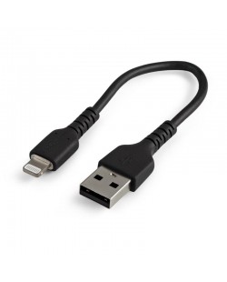 StarTech.com Câble USB-A vers Lightning Noir Robuste 15cm - Câble de Charge/Synchronisation de Type A vers Lightning en Fibre