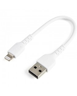 StarTech.com Câble USB-A vers Lightning Blanc Robuste 15cm - Câble de Charge/Synchronisation de Type A vers Lightning en Fibre
