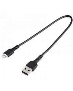 StarTech.com Câble USB-A vers Lightning Noir Robuste 30cm - Câble de Charge/Synchronisation de Type A vers Lightning en Fibre
