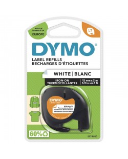 DYMO LetraTag Étiquettes Autocollantes pour Vêtements Authentique | 12 mm x 2 m | impression en noir sur fond blanc | Étiquet