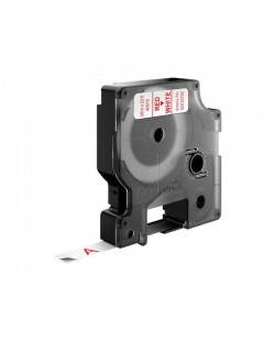 DYMO D1 - Standard Étiquettes - Rouge sur blanc - 9mm x 7m