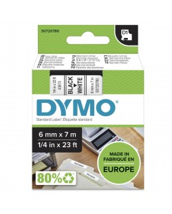 DYMO D1 étiquettes autocollantes authentiques | impression en noir sur fond blanc | 6 mm x 7 m | pour étiqueteuses LabelManage