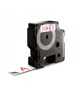 DYMO D1 - Standard Étiquettes - Rouge sur blanc - 19mm x 7m