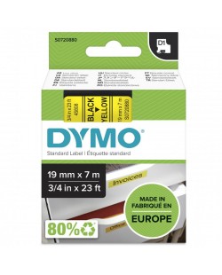DYMO D1 étiquettes autocollantes authentiques de hautes performances en polyester | 19mm x 7m | impression en noir sur fond jau