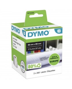 DYMO LW grandes étiquettes d'adresse autocollantes authentiques | 36 mm x 89 mm | impression en noir sur fond blanc | 2 rouleau