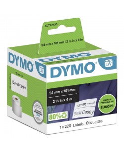 DYMO LW grandes étiquettes autocollantes authentiques pour expéditions et badges nominatifs | 54 mm x 101 mm | rouleau de 220