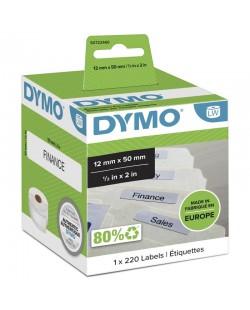 DYMO LW étiquettes autocollantes authentiques pour dossier suspendu | 12 mm x 50 mm | rouleau de 220 étiquettes faciles à dé