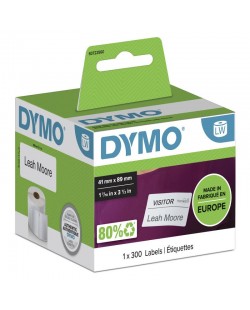 DYMO LW petites étiquettes autocollantes authentiques pour badges nominatifs | 41 mm x 89 mm | rouleau de 300 étiquettes facil